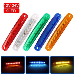 ไฟสัญญาณเตือน LED 9 ดวง 12-24V กันน้ํา สําหรับติดด้านข้างรถบรรทุก รถพ่วง รถตู้ 1 ชิ้น