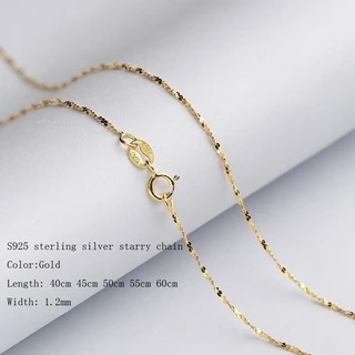 สร้อยคอม้วนทองคำขาวเงินแท้ S925 ออกแบบสวยหรู พร้อมจี้ชุบทองคำ เพอร์เฟกต์สำหรับของขวัญ