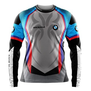 BMW เสื้อกีฬาแขนยาว สำหรับปั่นจักรยานเสือภูเขา มอเตอร์ครอส