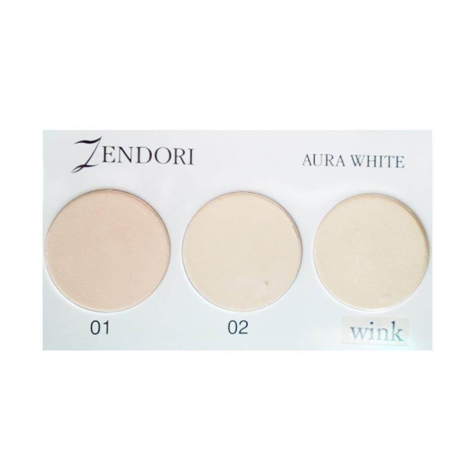 แป้งพัฟเซนโดริ Zendori Aura white Foundation Powder สำหรับคนที่มีผิวขาว