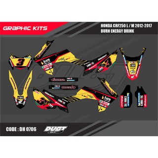 สติ๊กเกอร์วิบาก Honda CRF 250 L ทั้งคัน Graphic kit สติ๊กเกอร์เคลือบเงา สุดคุ้ม