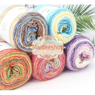 ไหมพรมFairyland ไหมพรมสีเหลือบ น้ำหนัก 100 กรัม Velvet Cake Yarn