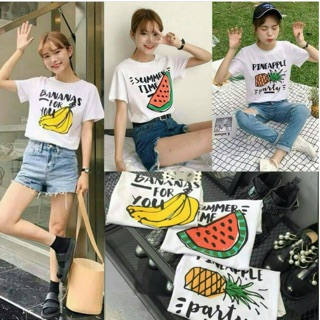 ใหม่✨งานป้าย เสื้อยืดเกาหลี🍌🍍🍉