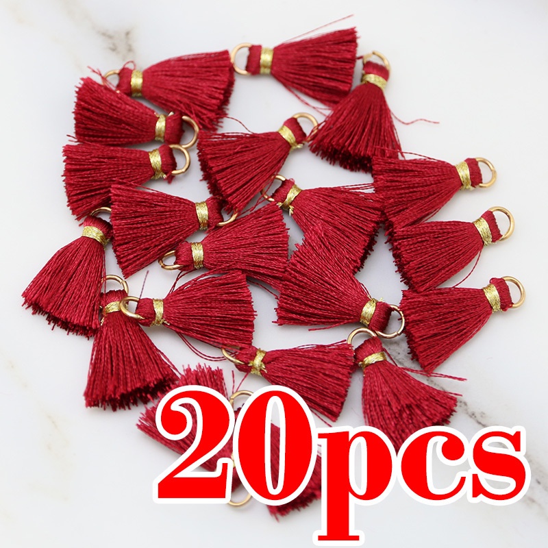 20ชิ้น/แพ็ค2.5เซนติเมตรพู่ของสีต่างๆ,ห่อด้วยด้ายสีทอง,ใช้สําหรับเสื้อผ้าแต่ง,กระเป๋าตกแต่ง - รูปที่ 6