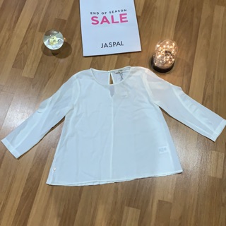 New!!! เสื้อแขน5ส่วนซีทรูสีขาว jaspal