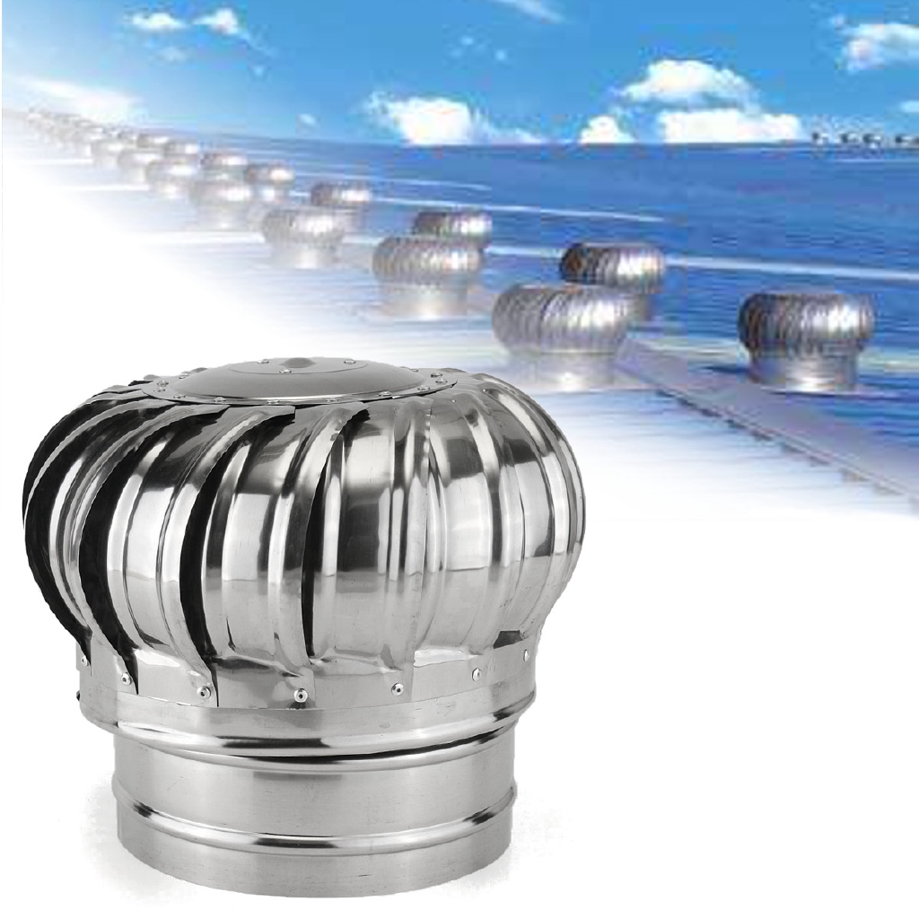 【Ridahi】Stainless Steel Unpowered Hood Wind Ball Fan Roof Ventilator