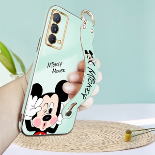 เคสโทรศัพท์มือถือ TPU นิ่ม ลายการ์ตูนมิกกี้เมาส์ พร้อมสายรัดข้อมือ หรูหรา สําหรับ Realme GT Master Realme GT Neo3 Realme GT 2 Pro 5G