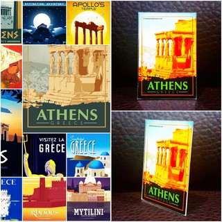 แม่เหล็กติดตู้เย็น อะครีลิค กรีซ 2×3 นิ้ว ของฝาก ของที่ระลึก Souvenir Acrylic Fridge Magnet Greece A 2x3"