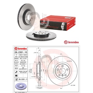 09 C351 11 จานเบรค ล้อ F (ยี่ห้อ BREMBO) รุ่น HC BMW F48 X1 20d ปี2015