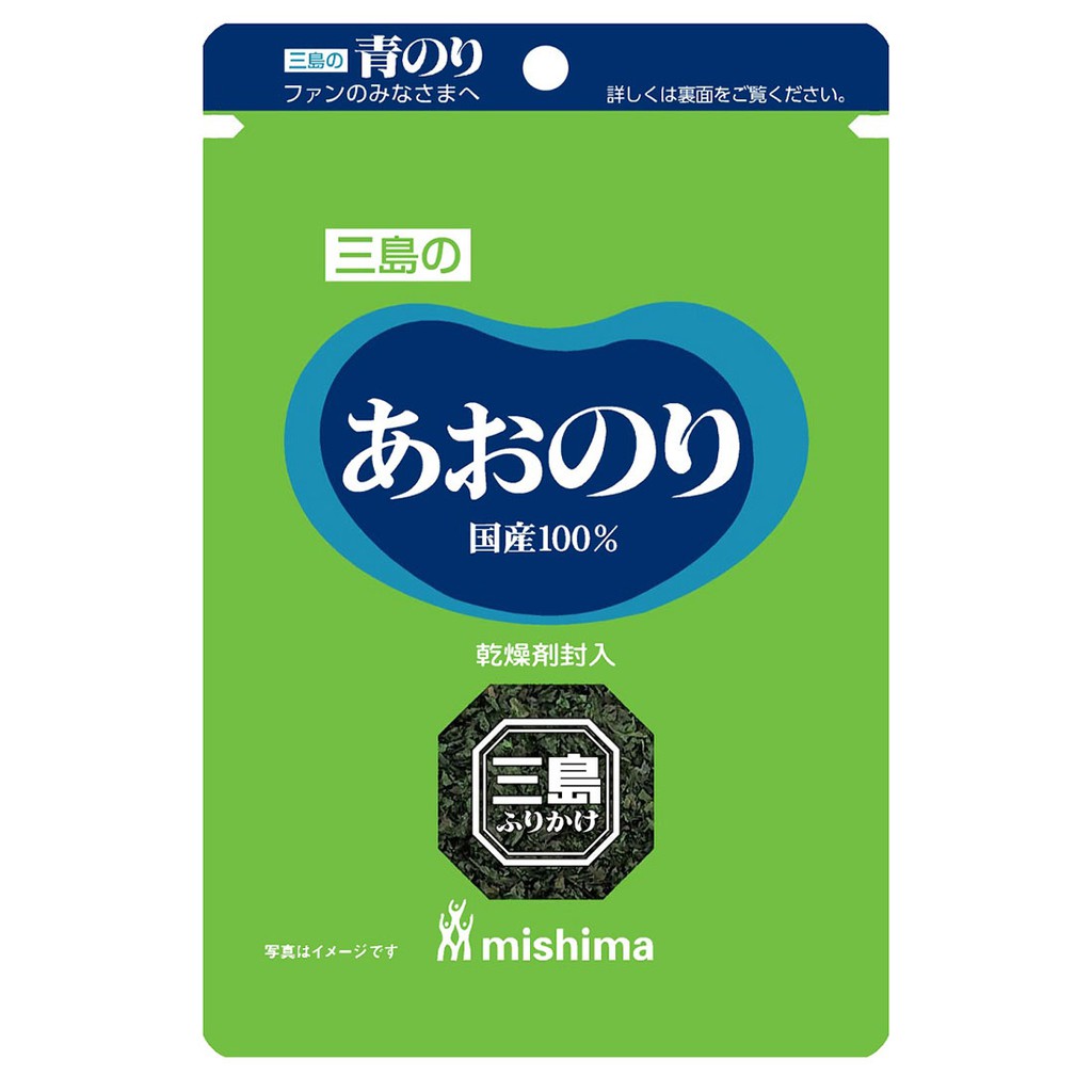 อาโอโนริ (สาหร่ายป่นสำหรับโรยบนทาโกะยากิหรือโอโคโนมิยากิ) (ตรา มิชิมะ) 3.2 กรัม AONORI (MISHIMA BRAN