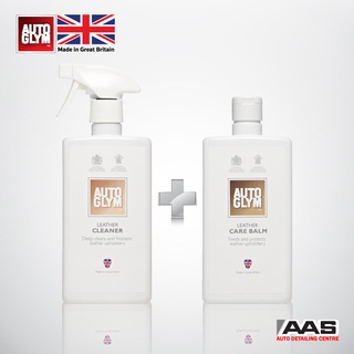 Autoglym Leather Cleaner 500 ml. น้ำยาทำความสะอาดเบาะหนังแท้  +  Leather Care Balm 500 ml. น้ำยาเคลือบบำรุงหนังแท้