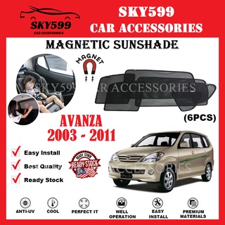 ม่านบังแดดแม่เหล็ก สําหรับ Toyota Avanza 2003-2011 [6 ชิ้น]