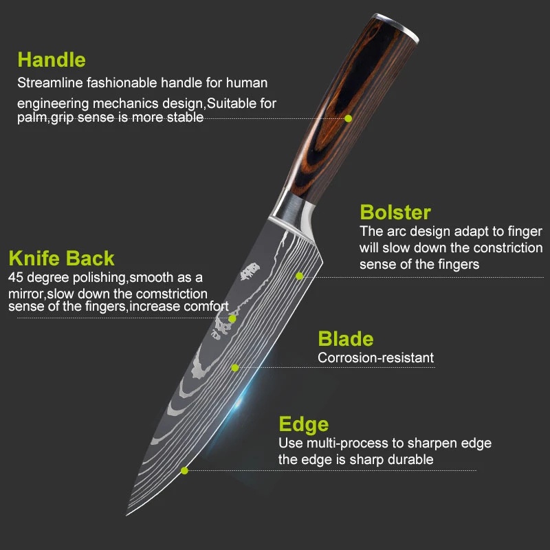 มีดทำครัวญี่ปุ่น มีดเซฟ สแตนเลส คมกรีบ Japanese Kitchen Knife Set Stainless Steel Sharp Cleaver ราคา ถูกที่สุด ดีลบีเคเค แกลเลอรีภาพที่ 5