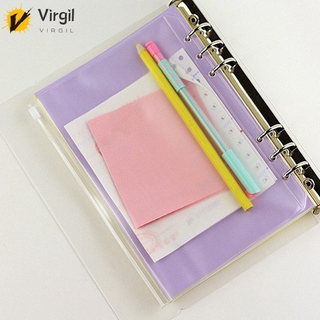 🍉🍉New PVC A5 A7 A6 Zipper Card Bag Bills Bags Loose Leaf Holder Pockets Storage Organizer