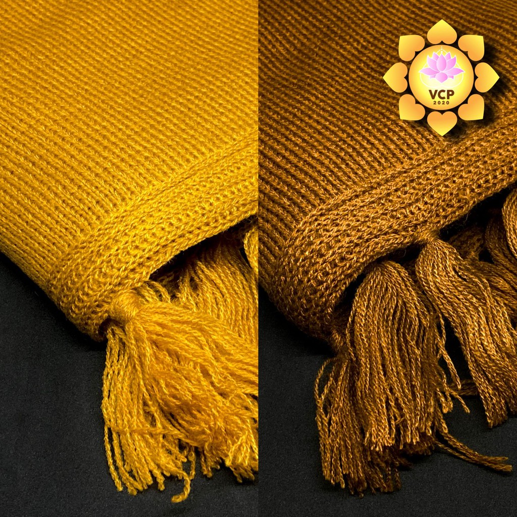 ผ้าคลุมไหล่พระ ผ้าไหมพรม สีพระราชทาน สีแก่นบวร
