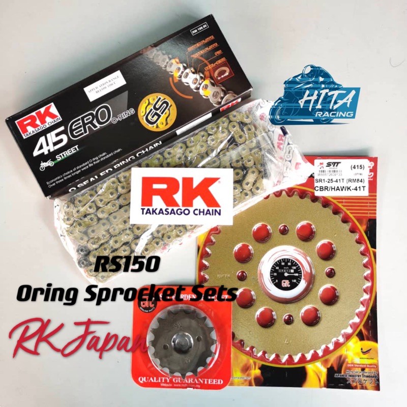 RS150 RSX150 415 RK ORING ชุดหมุนหู RK ORING GOLD CHAIN HARDEN STEEL
