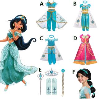 Aladdins Lamp Princess Jasmine Dress Cosplay Christmas Halloween Costume Party Girls Fancy Outfit