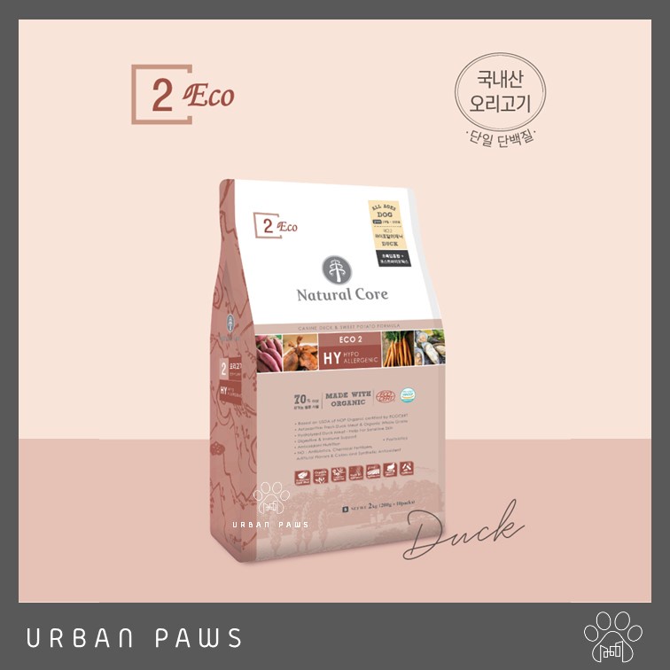 อาหารสุนัข Natural Core – ECO2 Organic Duck & Sweet Potato สูตรเป็ด จากเกาหลี  ขนาด 1 kg ราคา ถูกที่สุด ดีลบีเคเค แกลเลอรีภาพที่ 2