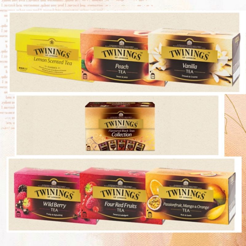 Work From Home PROMOTION ส่งฟรีชาดำผสมผลไม้ Twining Flavoured Black Tea 4 Red Fruit เก็บเงินปลายทาง