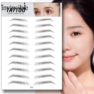 11 Pairs Waterproof Hair-like Eyebrows Stickers/ Long Lasting Water Transfer False Eyebrows Decals/ Eye Brow Tattoo Sticker Makeup Tools