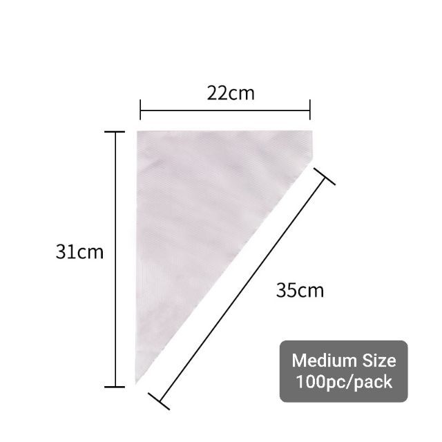 Piping Bag Pastry Bag 100pc Disposable M Size