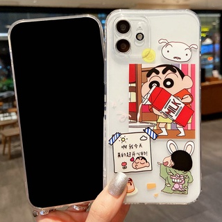 เคสนิ่ม ขอบตรง ลายชินจังนําโชค สําหรับ Xiaomi Redmi Note 10S 10 9S 9 8 7 Pro 9A 9T Poco X3 Gt F2 F3 M3 M4 Pro 4G 5G