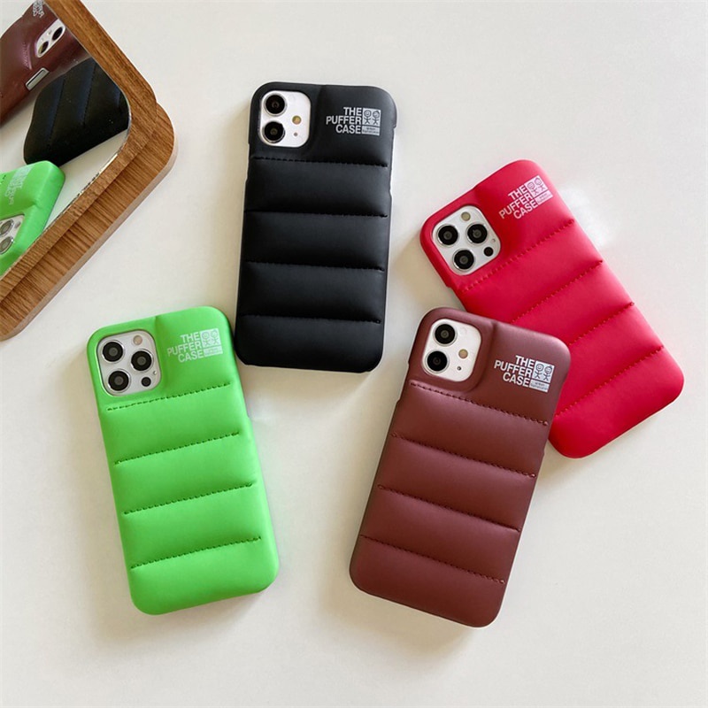 Fashion Brand Down Jacket Phone Case For iPhone 12 11 Pro Max X XS Max XR 7 8 Plus SE 2020 The Puffer Case Soft Silicone