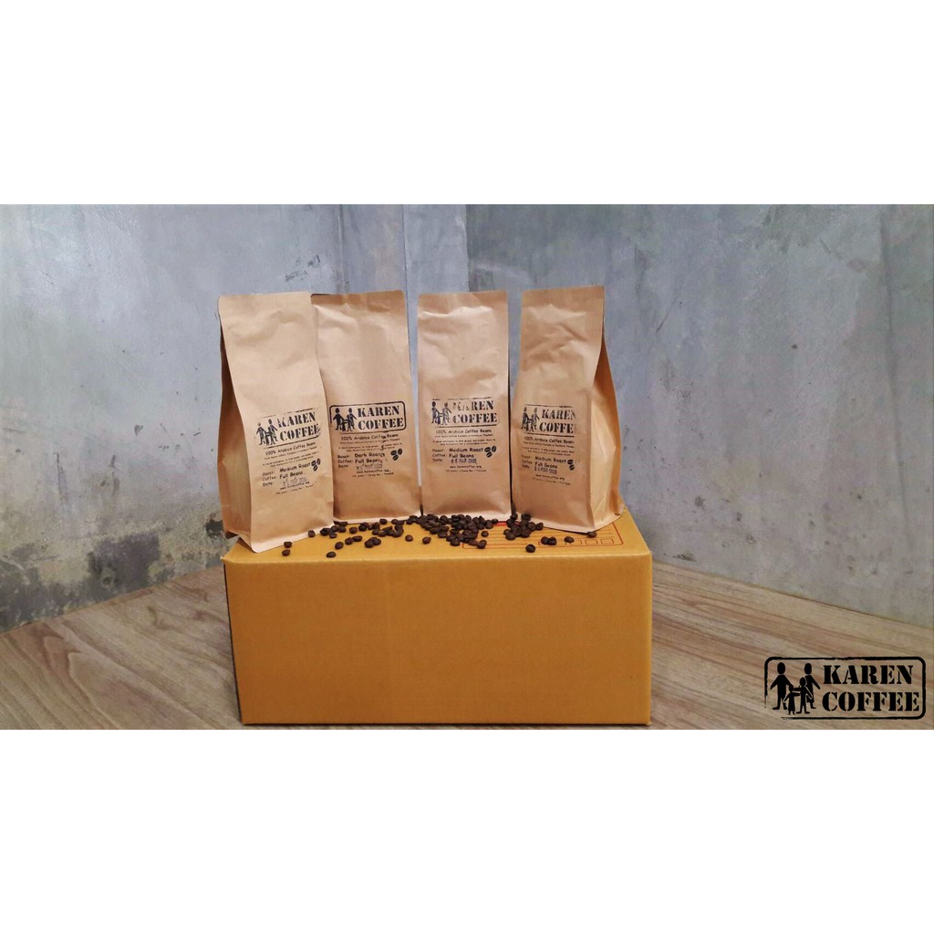 Karen Coffee 1 box (16 bags) เมล็ดกาแฟอาราบิก้าแท้ 100% 1กล่อง (16ถุง)