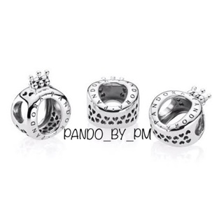 (พร้อมส่ง)Pandora Crown O Silver charm  ชาร์มมงกุฎ ชาร์ม Pandora ของเเท้100%