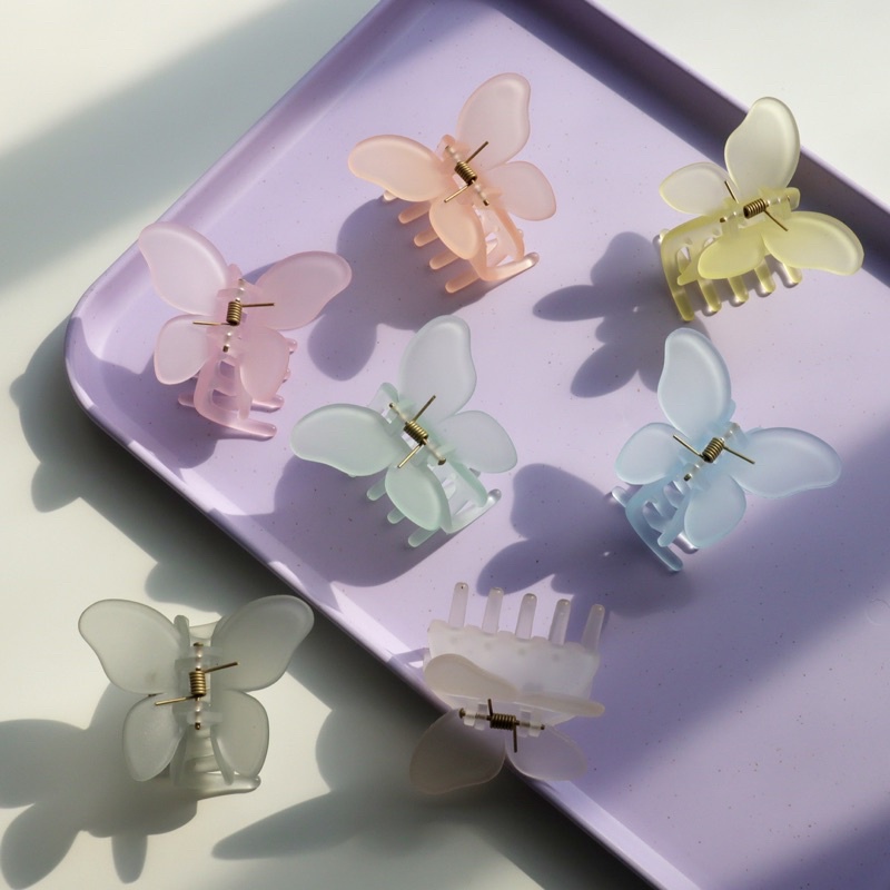 WFH • กิ๊บหนีบผมลายผีเสื้อ เนื้อใส เนื้อแมตใส มี 6 สี - รูปที่ 3