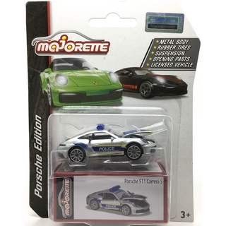 Majorette Porsche 911 Carrera S Police - Porsche Edition - Silver Color /Wheels 5UGRT /scale 1/64 (3") Package with Box