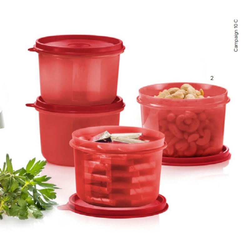 Tupperware compact 500ml. set of 4 red