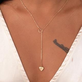 New Fashion Copper Fashion Jewelry Heart Chain Link Necklace Gift For Women Girl