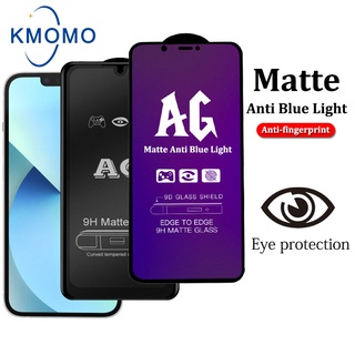 ฟิล์มกระจก ด้าน AG For iPhone 14 Pro Max 13 Mini 12 11 7 8 Plus 6 6s X Xr Xs Max SE 2020 ฟิล์มถนอมสายตา กรองแสง ฟิล์มเต็มจอ ฟิล์มเล่นเกมส์