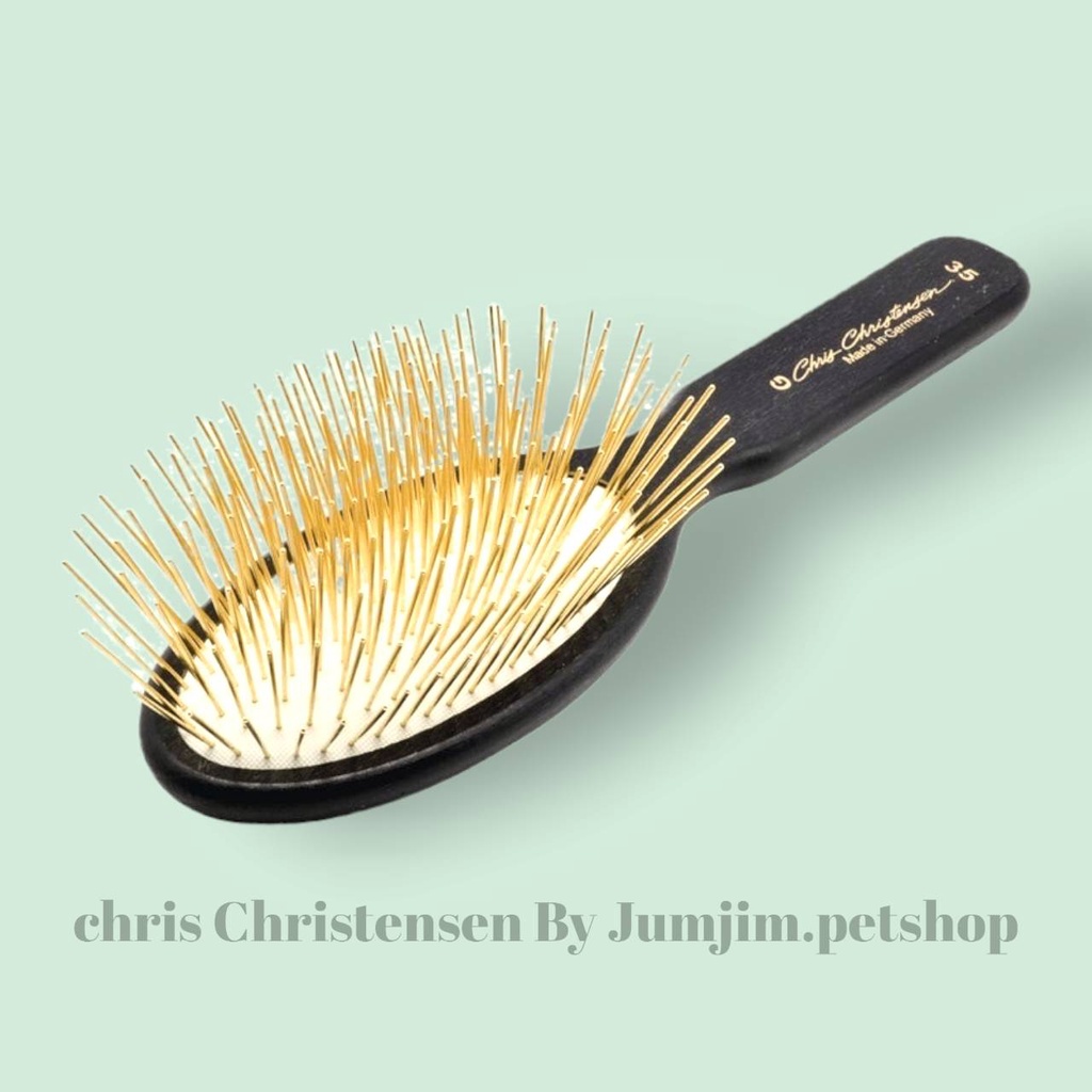 Chris​Christensen A035G​ 35mm.​Oval Gold Series Pin Brush แปรงเข็มทองทรงรี โกลด์ ซีรีย์ By jumjim.petshop