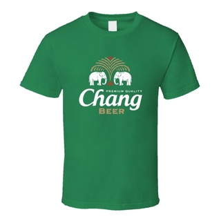 เสื้อยืดฤดูร้อนhotขายดี Gildan เสื้อยืดผ้าฝ้าย 100% พิมพ์ลายกราฟฟิค Chang Premium beer ของขวัญวันเกิด สําหรับผู้ชายS-3XL