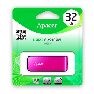 Apacer AH334 USB2.0 แฟลชไดร์ฟ 32GB สีชมพู (Apacer AP32GAH334P-1)