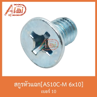 AS10C-M 6x10 สกูรหัวแฉก 10 ( 1 ถุงมี 50 ตัว )