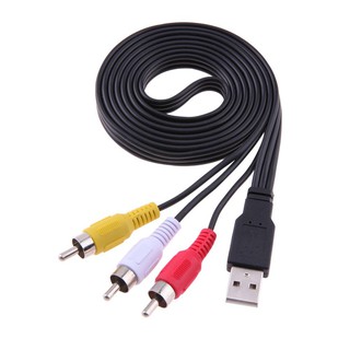 1 . 5 ม./5 ฟุต usb male a to 3 rca av a/v อะแดปเตอร์สายเคเบิ้ลเสียงทีวี av