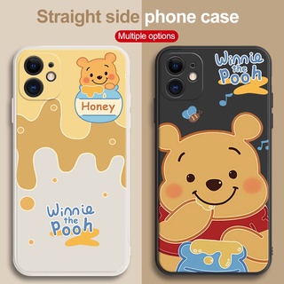 Compatible for เคสโทรศัพท์มือถือ ลายการ์ตูนหมีพูห์น่ารัก สําหรับ iPhone 12 13 XR XS iP 11 Pro Max iP 8 7 Plus 6S 6 Plus