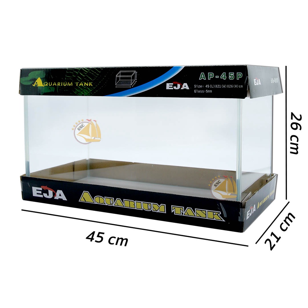 EJA ตู้ปลากระจกใสพิเศษ LID มุมเหลี่ยม เจียรริมกระจกระบบคอมฯ ทรงแคบกาวใส กระจกหนา 5mm ขนาด 30-60cm. krOZ