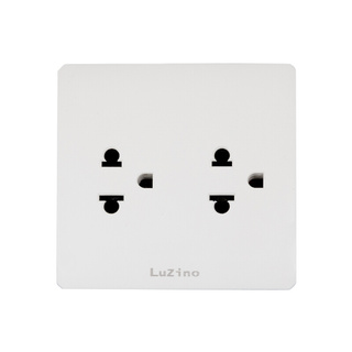 ถูกที่สุด✅  ชุดเต้ารับคู่มีกราวน์ LUZINO รุ่น SURFACE SQ M2-R2G สีขาว Electrical Plugs, Adapters &amp; Splitters