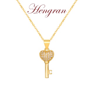 Hengran สร้อยคอแฟชั่นเกาหลี ทอง18K เพชร ผู้หญิง หัวใจ 9GN