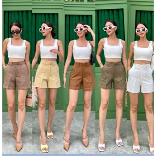 Selena high-waist short pantsกางเกงขาสั้นเอวสูงทรงเบสิคสไตล์เกาหลี รุ่นนี้ Recommended ที่สุดเนื้อผ้าTesla ใส่สบายทรงสวย