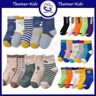 [THOMAS Kids] พร้อมส่ง ถุงเท้า ผ้าฝ้าย ลายการ์ตูนน่ารัก ดูดซับเหงื่อได้ดี แฟชั่น สําหรับเด็กผู้ชาย และเด็กผู้หญิง 5 คู่