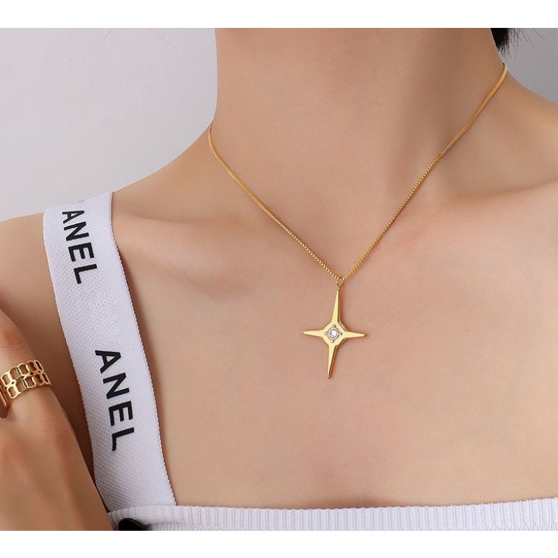 TTN7488 - สร้อยคอไทเทเนียมแสงดาวเรืองแสง (สีเหลือง)