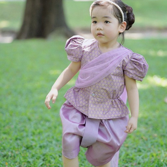 ซูเปอร์แมน ชุดเจ้าหญิงเด็ก ชุดไทยเด็ก ชุดโจงกระเบนเด็ก ชุดเด็กรุ่น SK2102 สีม่วง