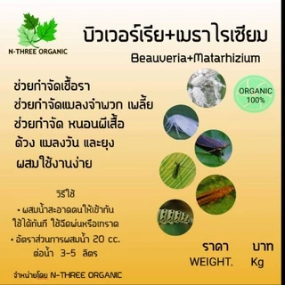 บิวเวอร์เรีย+เมธาไรเซียม ป้องกันและปราบแมลงศัตรูพืช ขนาด 1 ลิตร