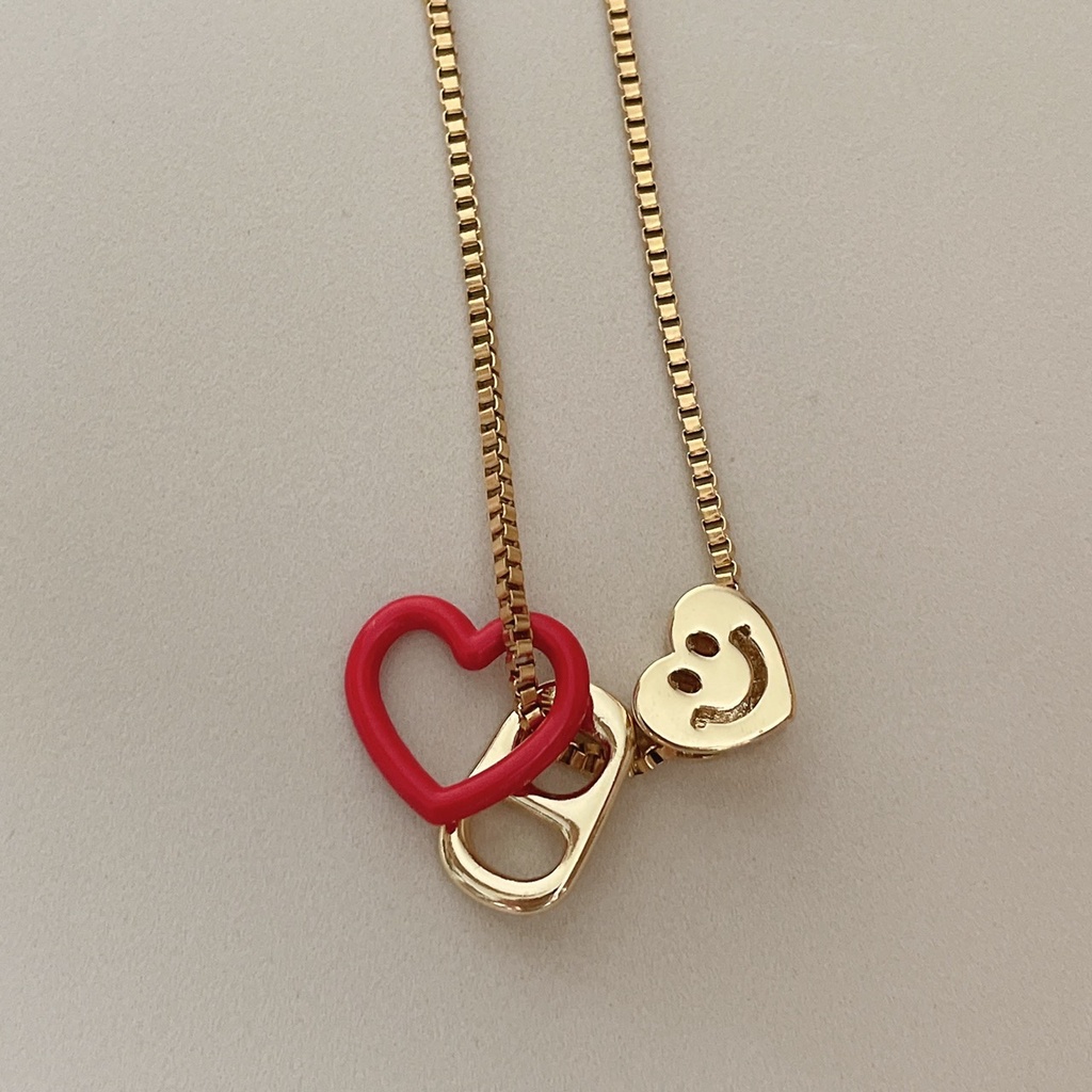 Hadesories Yim Heart Charm ชาร์มรูปหัวใจหน้ายิ้มสีทอง (เฉพาะชาร์ม)