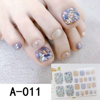 Japanese  Nail Sticker  สติ๊กเกอร์ติดเล็บเท้าแฟชั่นเกาหลี สติ๊กเกอร์ติดเล็บกันน้ำ Nail Art  A